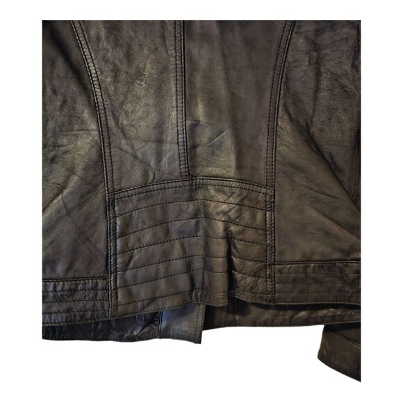 GUESS Genuine Leather Moto Jacket - Size Medium - Picture 7 of 11